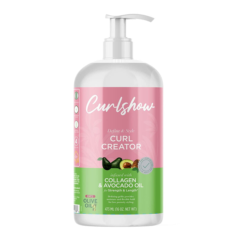 ORS Olive Oil Curlshow Curl Creator Infused with Collagen & Avocado Oil for Strength & Length (16.0 oz)