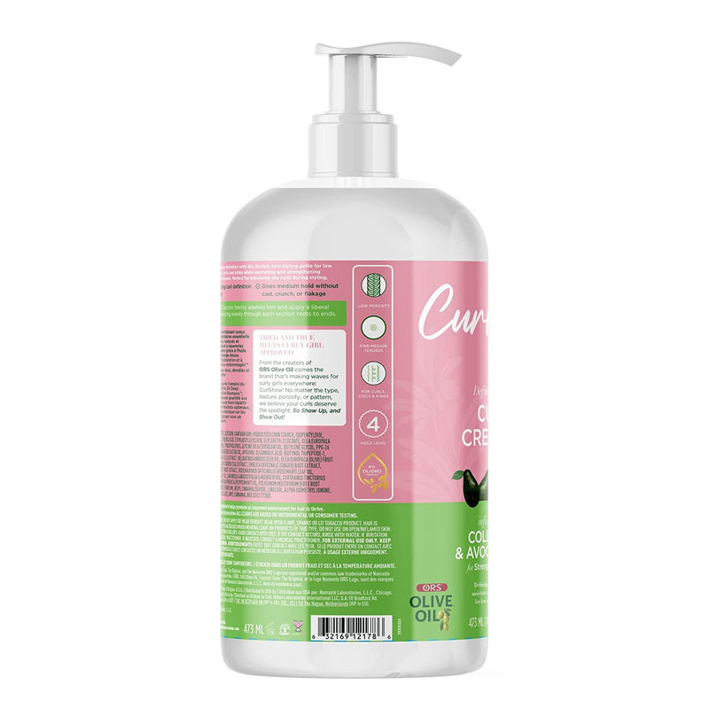 ORS Olive Oil Curlshow Curl Creator Infused with Collagen & Avocado Oil for Strength & Length (16.0 oz)
